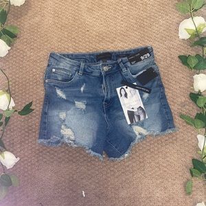 Kendall & Kylie The Icon Short Jean Shorts Ripped Blue Size 9/29  / Tags on